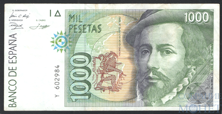 1000 песет, 1992 г., Испания