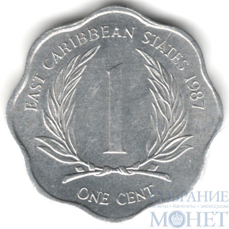 1 цент, 1987 г., Восточно-Карибские штаты