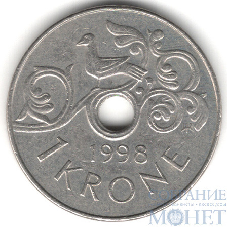 1 крона, 1998 г., Норвегия(Харальд V)