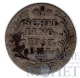 1 шиллинг, серебро, 1757 г., Гамбург(Германия)