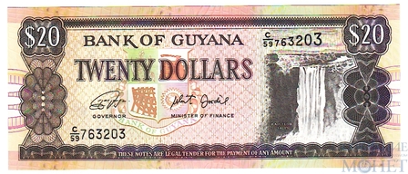 20 долларов, 1989-2018 гг., Гвиана