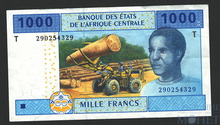 1000 франков, 2002 г., Конго
