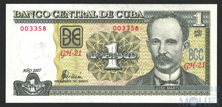 1 песо, 2007 г., Куба